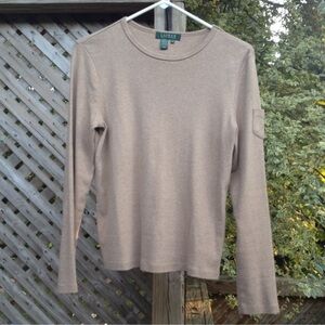 Lauren Ralph Lauren Tan Long Sleeve Top